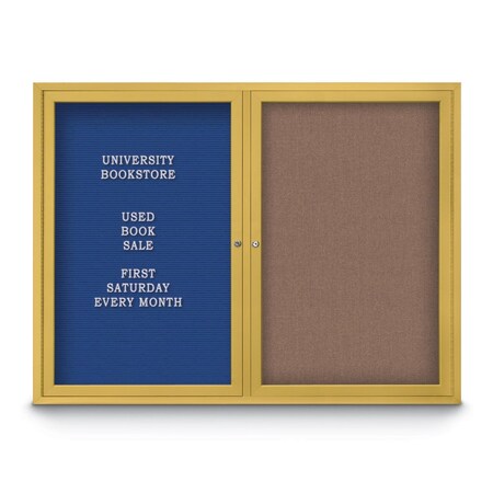 United Visual Products Corkboard, 18"x24", Dark Spruce/Gold UV401PLUS-GOLD-DRKSPR
